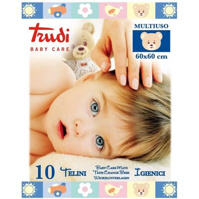 Teli Assorbenti Monouso Trudi Baby Care - 60x60cm, 10 pz Teli Assorbenti Monouso Trudi Baby Care - 60x60cm, 10 pz