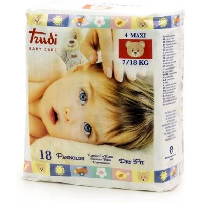 Pannolini Trudi Baby Dry Fit Maxi - 18 pezzi Pannolini Trudi Baby Dry Fit Maxi - 18 pezzi