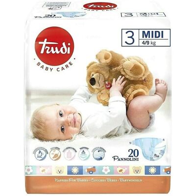 Pannolini Trudi Baby - 4-9kg - 20 pezzi Pannolini Trudi Baby - 4-9kg - 20 pezzi