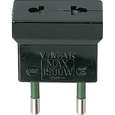 Vimar 01352 Adaptador de Tomada - Euro-Americano - S10 - Preto Vimar 01352 Adaptador de Tomada - Euro-Americano - S10 - Preto