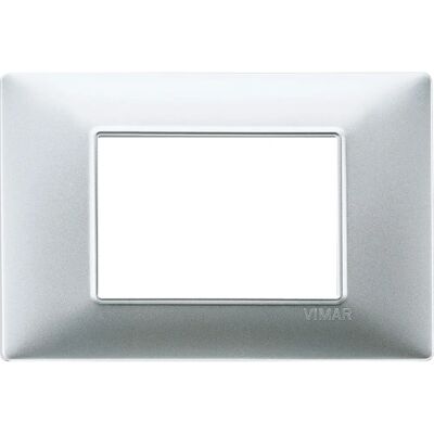 Placca Vimar 14653.20 - 3 Moduli, Argento, Montaggio Orizzontale/Verticale Placca Vimar 14653.20 - 3 Moduli, Argento, Montaggio Orizzontale/Verticale