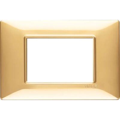 Vimar 14653.24 Wandplatte - 3 Module, Gold, Glänzende Oberfläche Vimar 14653.24 Wandplatte - 3 Module, Gold, Glänzende Oberfläche