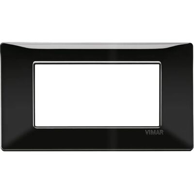 Vimar 14654.05 Muurplaat - 4 Modulen, Zwart Vimar 14654.05 Muurplaat - 4 Modulen, Zwart
