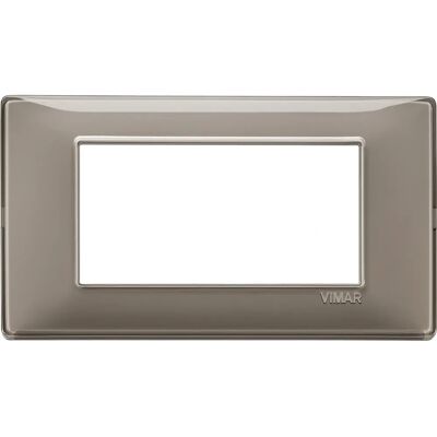 Vimar 14654.40 Placa de parede - 4 módulos, cinza, reflex cinza, design italiano Vimar 14654.40 Placa de parede - 4 módulos, cinza, reflex cinza, design italiano
