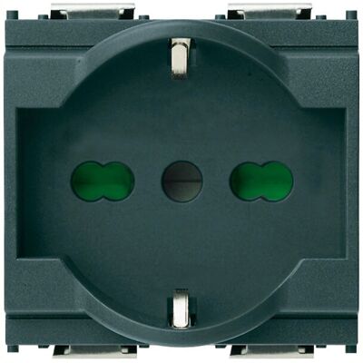 Vimar 16211 Presa Grigia - 2 Moduli - Universale 16A 250V Vimar 16211 Presa Grigia - 2 Moduli - Universale 16A 250V