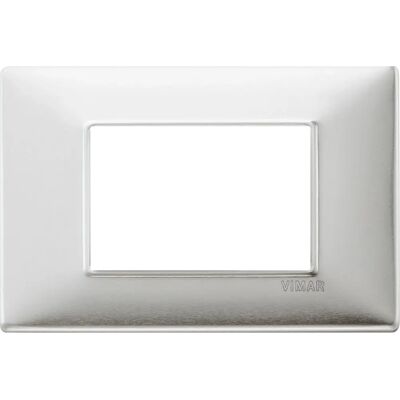 Vimar 14653.81 Wandplaat - 3 Modules, Aluminium - Serie Plana Vimar 14653.81 Wandplaat - 3 Modules, Aluminium - Serie Plana