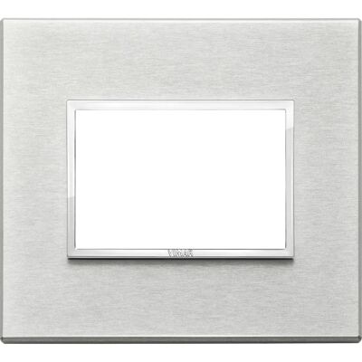 Plaque Murale en Aluminium Argenté Vimar - 3 Modules - Couverture d'Interrupteur - Publicité Plaque Murale en Aluminium Argenté Vimar - 3 Modules - Couverture d'Interrupteur - Publicité