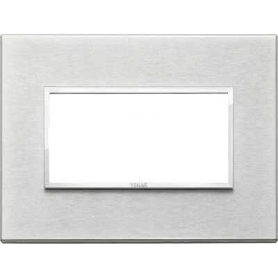 Vimar 21654.02 Plaque Murale - 4 Modules - Argent - Publicité Vimar 21654.02 Plaque Murale - 4 Modules - Argent - Publicité