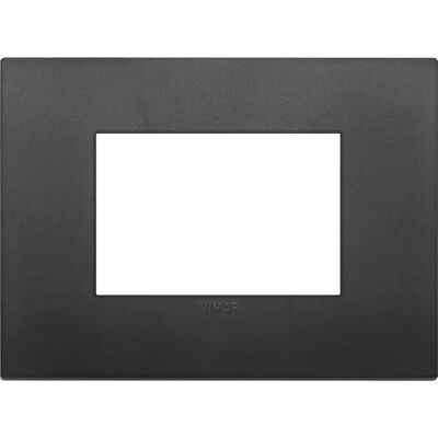 Vimar Wandplatte - 3-Modul, Anthrazit - Abdeckung für Schalter Vimar Wandplatte - 3-Modul, Anthrazit - Abdeckung für Schalter