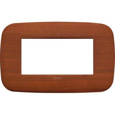 Placa de Pared de Madera de Cereza Vimar 19684.52 - Tapa de Interruptor para 4 Módulos Placa de Pared de Madera de Cereza Vimar 19684.52 - Tapa de Interruptor para 4 Módulos