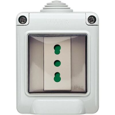 VIMAR P17/11 Biały Montaż powierzchniowy IP55 Bipasso - Gniazdo elektryczne VIMAR P17/11 Biały Montaż powierzchniowy IP55 Bipasso - Gniazdo elektryczne