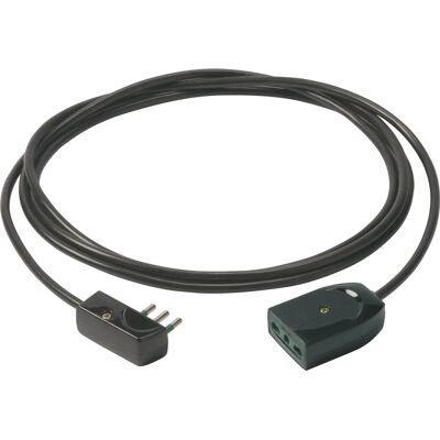 Vimar 0P32389 Verlengkabel - 3G1, Platte stekker, 5m, Zwart Vimar 0P32389 Verlengkabel - 3G1, Platte stekker, 5m, Zwart