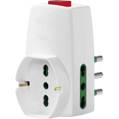 Vimar 0P00331.B Voedingsadapter - Universele stekker - 16A - Wit Vimar 0P00331.B Voedingsadapter - Universele stekker - 16A - Wit