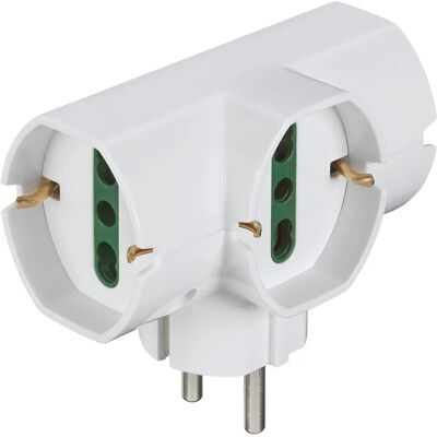 Adaptateur de Prise Vimar Blanc - Vertical Universel 3 Prises - Publicité Adaptateur de Prise Vimar Blanc - Vertical Universel 3 Prises - Publicité