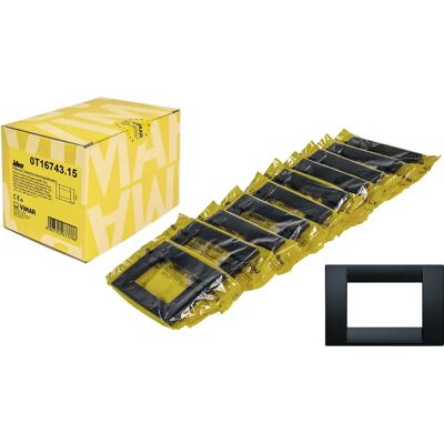 Placa de Interruptor Modular Vimar Idea - 3 Módulos - Grafito - 10 piezas Placa de Interruptor Modular Vimar Idea - 3 Módulos - Grafito - 10 piezas