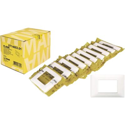 VIMAR Plana Schalterplatte - 3 Module - Weiß - Schalterplatte VIMAR Plana Schalterplatte - 3 Module - Weiß - Schalterplatte