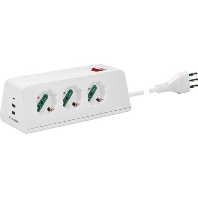 Multiprise VIMAR - 00608.CC.B - 3 USB, Standard italien, Sécurité enfant Multiprise VIMAR - 00608.CC.B - 3 USB, Standard italien, Sécurité enfant