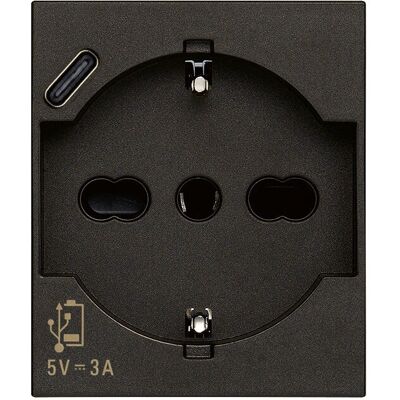 Vimar 30210.USBG Enchufe USB - Estándar italiano 16A, Negro Vimar 30210.USBG Enchufe USB - Estándar italiano 16A, Negro