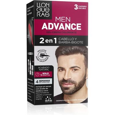 Llongueras Men Advance Crème Coloration Marron Foncé - Semi-permanent - Publicité Llongueras Men Advance Crème Coloration Marron Foncé - Semi-permanent - Publicité