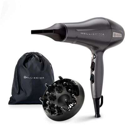 Imetec Bellissima 11859 Hair Dryer - 2200 W, Grey, Silver - Professional Imetec Bellissima 11859 Hair Dryer - 2200 W, Grey, Silver - Professional