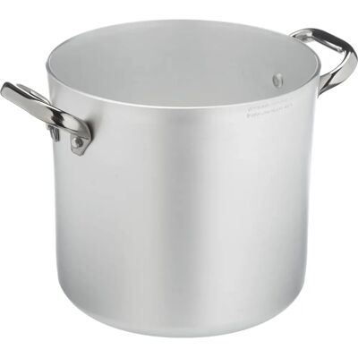Cocotte en aluminium Agnelli 20cm - Durable, 3mm, Double maniques, Argent/Noir - Ustensile de cuisson Cocotte en aluminium Agnelli 20cm - Durable, 3mm, Double maniques, Argent/Noir - Ustensile de cuisson