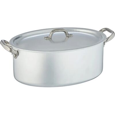 Agnelli Oval-Aluminiumtopf mit Deckel - 30cm Agnelli Oval-Aluminiumtopf mit Deckel - 30cm