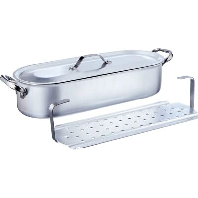 Casserole en aluminium Agnelli - Diamètre 40cm - Avec grille et couvercle Casserole en aluminium Agnelli - Diamètre 40cm - Avec grille et couvercle