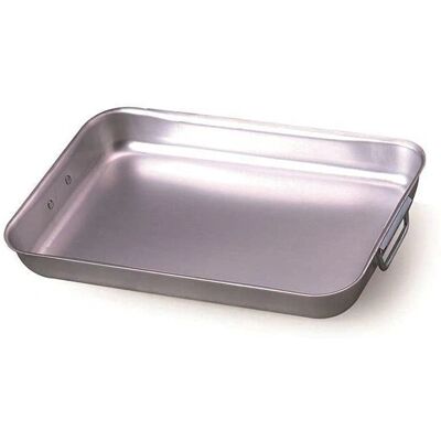 Agnelli rektangulär aluminium rostefat - 45cm, 3mm, rostfria handtag Agnelli rektangulär aluminium rostefat - 45cm, 3mm, rostfria handtag