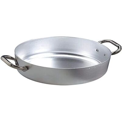 Agnelli Casserole Basse en Aluminium - 60cm, 3mm, Poignées en Acier Inox - Ustensiles de Cuisine Agnelli Casserole Basse en Aluminium - 60cm, 3mm, Poignées en Acier Inox - Ustensiles de Cuisine