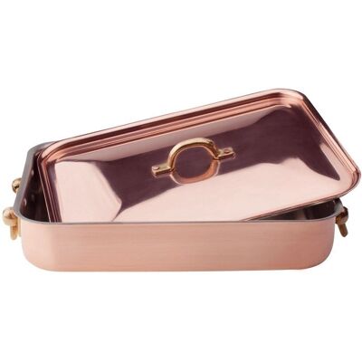 Rostiera in rame Agnelli - A mano, 32x23cm, altezza 6cm Rostiera in rame Agnelli - A mano, 32x23cm, altezza 6cm
