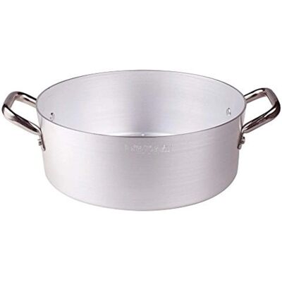 Agnelli - Casserole en aluminium pur Ø32x11,5 cm - Poignées en acier inoxydable Agnelli - Casserole en aluminium pur Ø32x11,5 cm - Poignées en acier inoxydable