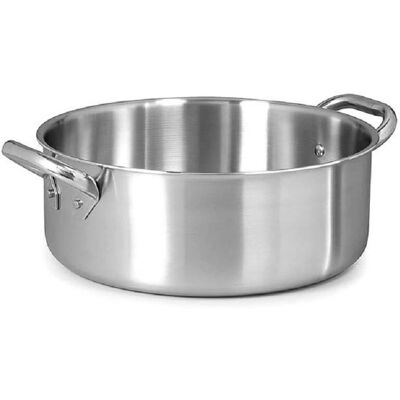Casseruola bassa in acciaio inox e alluminio, compatibile induzione Casseruola bassa in acciaio inox e alluminio, compatibile induzione
