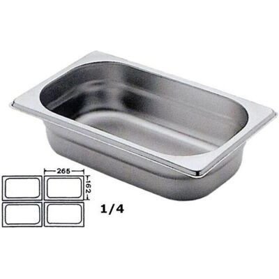 DBMARK GNP14100 - Contenitore Gastronorm in Acciaio Inox - 16,2x26,5cm - 2,8L DBMARK GNP14100 - Contenitore Gastronorm in Acciaio Inox - 16,2x26,5cm - 2,8L