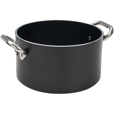 Agnelli Casserole Haute - 32cm, Noir, Aluminium 5mm, 2 Manches Agnelli Casserole Haute - 32cm, Noir, Aluminium 5mm, 2 Manches