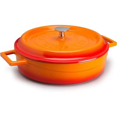 Cocotte basse en fonte émaillée Agnelli - 24cm, 2,4L Cocotte basse en fonte émaillée Agnelli - 24cm, 2,4L