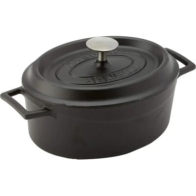 Agnelli Cocotte en Fonte Ovale - 25x20cm - Noir - Cuisson Lente Agnelli Cocotte en Fonte Ovale - 25x20cm - Noir - Cuisson Lente