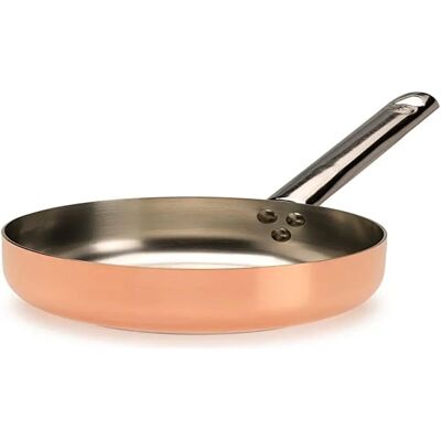 Poêle en cuivre Agnelli - 28cm, Manche en acier inoxydable, Compatible induction - Poêle Poêle en cuivre Agnelli - 28cm, Manche en acier inoxydable, Compatible induction - Poêle