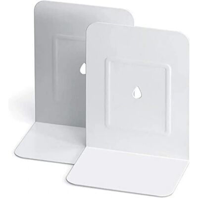 LEBEZ Weiße Metall Buchstützen Set aus 2 LEBEZ Weiße Metall Buchstützen Set aus 2