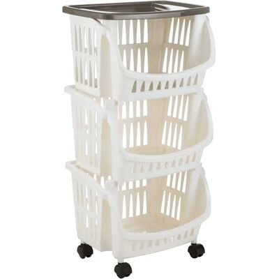Carrello Cucina Bama Beige/Marrone con 3 Ripiani Carrello Cucina Bama Beige/Marrone con 3 Ripiani