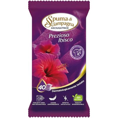 Foglie ammorbidenti per asciugatrice Spuma di Sciampagna Ibisco Foglie ammorbidenti per asciugatrice Spuma di Sciampagna Ibisco