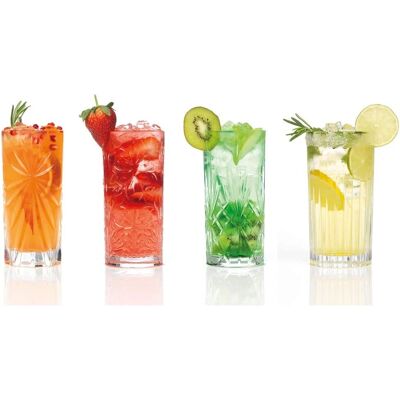 Set di 4 bicchieri long drink in cristallo - RCR Set di 4 bicchieri long drink in cristallo - RCR
