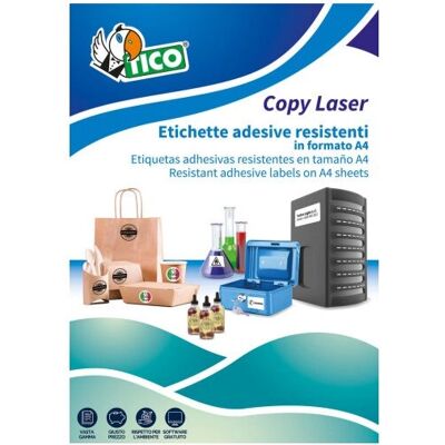 Tico LP4P-210297 White Polyester Labels - 70 Sheets - 210x297mm - Laser-Printable - Self-Adhesive - Permanent - Product Labeling Tico LP4P-210297 White Polyester Labels - 70 Sheets - 210x297mm - Laser-Printable - Self-Adhesive - Permanent - Product Labeling