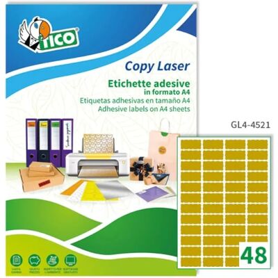 Étiquettes d'adresse en or satiné Tico 45x21mm - 100 feuilles Étiquettes d'adresse en or satiné Tico 45x21mm - 100 feuilles