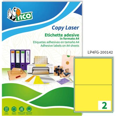 Tico Gelbe Fluo Permanentetiketten - 70 Blätter 200x142 mm Tico Gelbe Fluo Permanentetiketten - 70 Blätter 200x142 mm