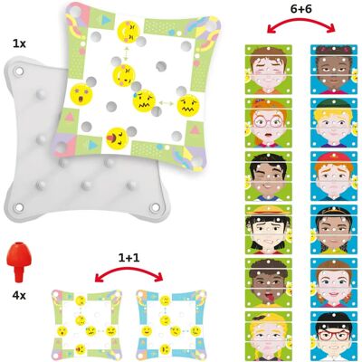 Quercetti Make A Face 12 Expressões Jogo Puzzle - Educativo, Multicolorido, 3+ anos Quercetti Make A Face 12 Expressões Jogo Puzzle - Educativo, Multicolorido, 3+ anos