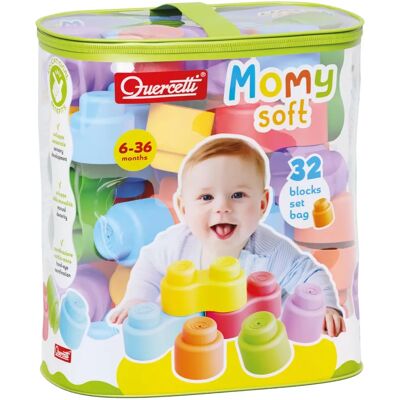 Quercetti Momy Soft Blocs de Construction Multicolores - Jouets - Publicité Quercetti Momy Soft Blocs de Construction Multicolores - Jouets - Publicité