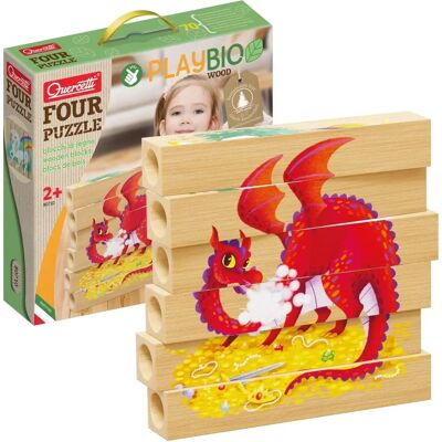 Quercetti Holzpuzzle - Mythologische Tiere - 4x6 Stück - Naturholz - STEAM Lernen Quercetti Holzpuzzle - Mythologische Tiere - 4x6 Stück - Naturholz - STEAM Lernen