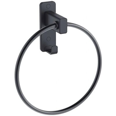 Anello portasciugamani nero opaco Aquasanit - Portasalviette Anello portasciugamani nero opaco Aquasanit - Portasalviette