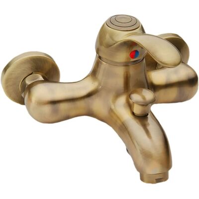 Grifería vintage para bañera - Distri - Latón envejecido - Incluye flexo y accesorios Grifería vintage para bañera - Distri - Latón envejecido - Incluye flexo y accesorios