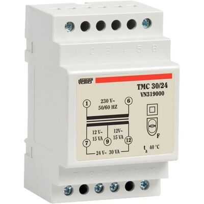 VEMER Transformer 30VA 230/12/24V Modular Safety - Transformer VEMER Transformer 30VA 230/12/24V Modular Safety - Transformer
